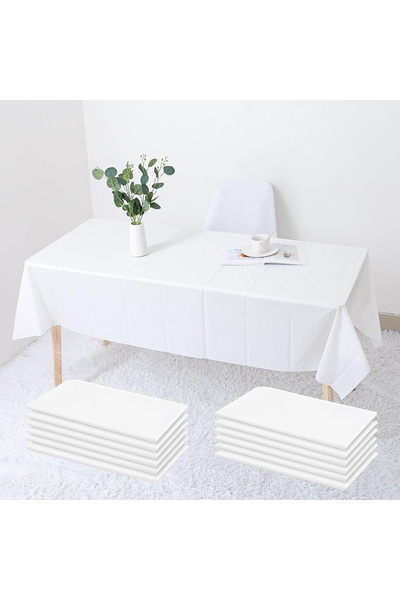 OEM Disposable Tablecloths 137 x 274 cm, White, Set of 12 Pieces