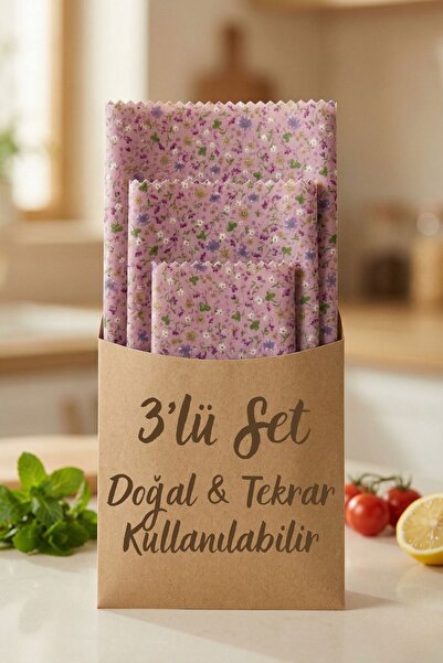 Amore De Fiori Doğal Balmumu Saklama Bezi 3'lü Set