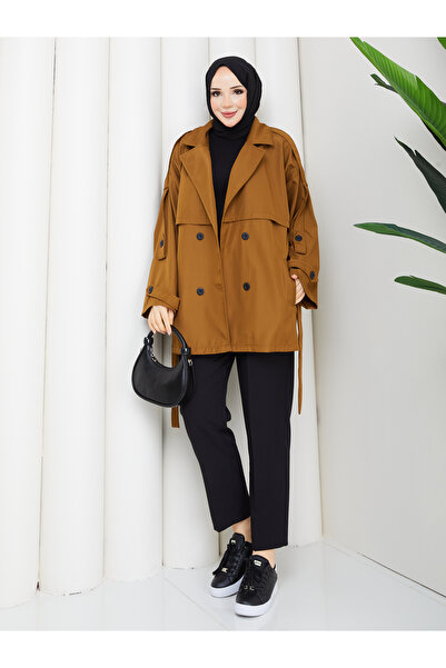 RACE FASHİON Καμπαρντίνα Oversize Bondit με λεπτομέρεια κουμπιών και ζώνη RC8...