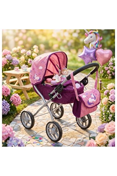 indiggo Carucior de Papusi pentru Copii UnicornDream , Pliabil, Copertina Reg...