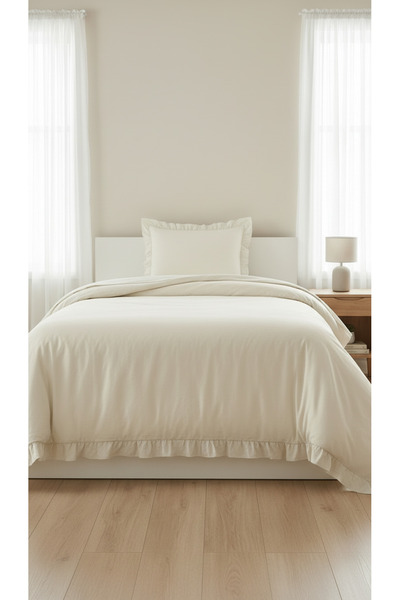 kesenegore Σετ 3 τεμαχίων από βαμβακερό ύφασμα με ελαστικά σεντόνια και βολάν...