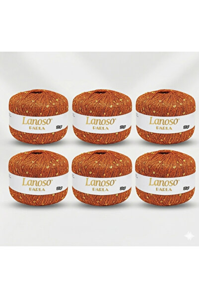 Lanoso Parla 6 Τεμάχια (0613) 25 γρ 217 Mt Νήμα Πλεξίματος με Γκλίτερ – 75% Ν...