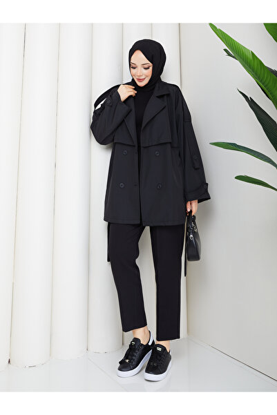 RACE FASHİON Καμπαρντίνα Oversize Bondit με λεπτομέρεια κουμπιών και ζώνη RC8...