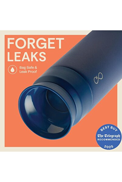 Ocean Bottle Brew Flask With 360º Leak Proof Lid Eco-Friendly Bottle - Ocean Blue - 350ml