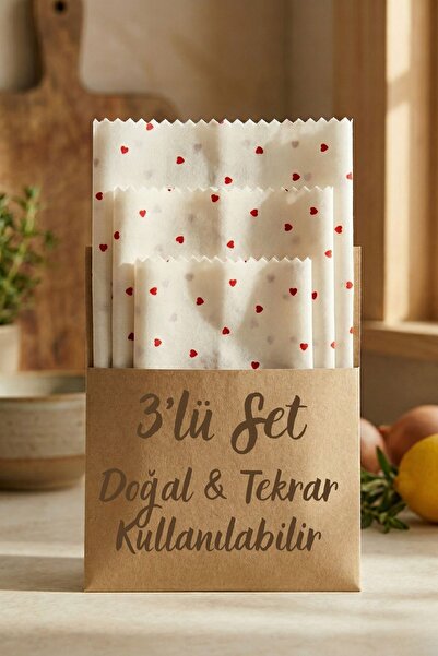 Amore De Fiori Doğal Balmumu Saklama Bezi 3'lü Set