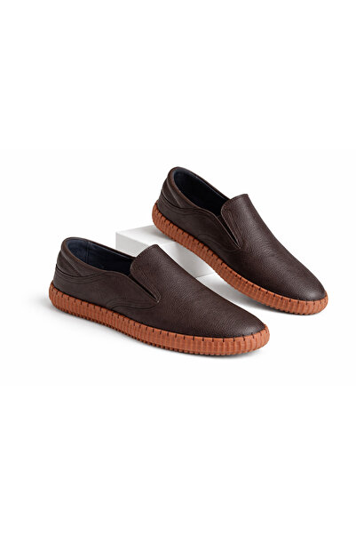 Castle Black Sienna Brown Genuine Leather Men's Casual Shoes