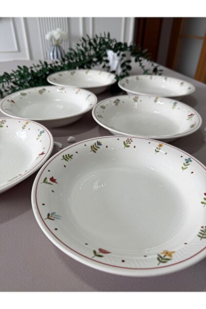 VENÜS HOME DECORATION Pastel Garden Model 6 Persons/Pieces Modern Dinner Plate