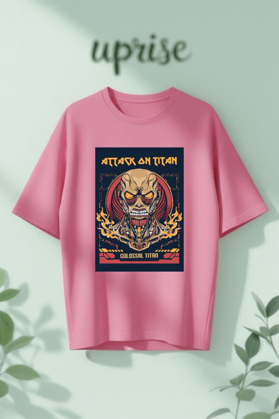 Vordevia Attack on Titan Colossal Titan Printed Cotton Oversize T-Shirt