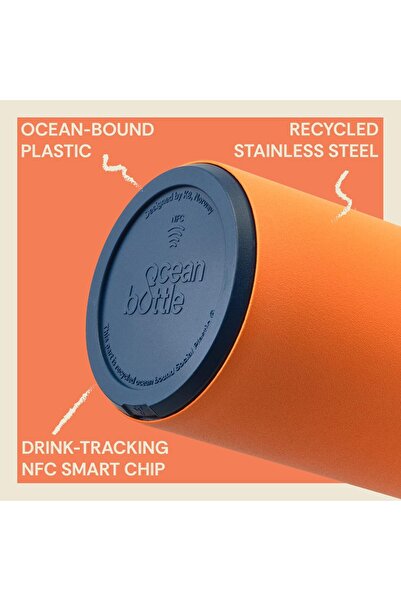 Ocean Bottle Brew Flask With 360º Leak Proof Lid Eco-Friendly Bottle - Sun Orange - 350ml