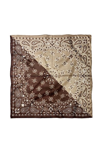 Sultan İpek Etnik Desenli Fular / Bandana 70x70cm