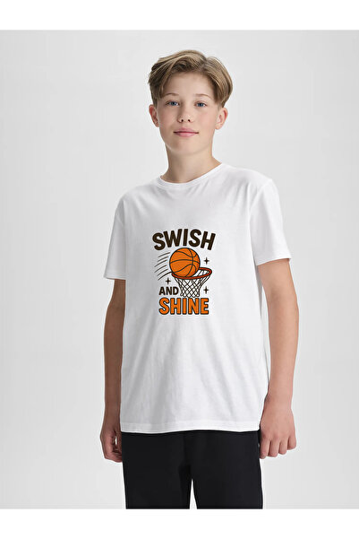 MERİCEY Μπλουζάκι για αγόρια, 100% βαμβακερό, με στάμπα, μαύρο, με κοντό μανί...