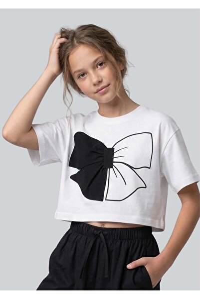 ww waka waka kids store Κοριτσίστικο μπλουζάκι με στάμπα μεγάλου φιόγκου