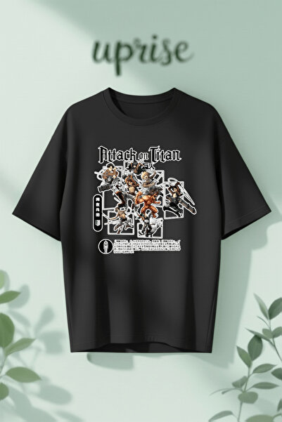 Vordevia Tricou oversize din bumbac imprimat Attack on Titan