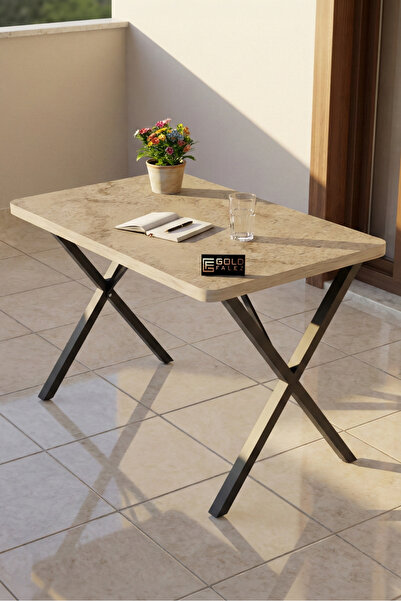 GOLDFALEZ Mutfak Masası 110x70 cm Modern Ahşap Görünümlü Yemek Masası Ofis Ba...