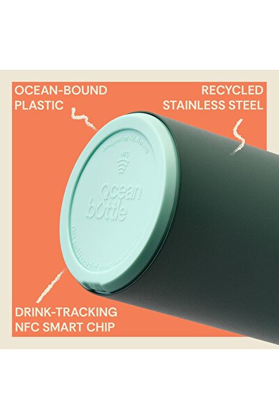 Ocean Bottle Brew Flask With 360º Leak Proof Lid Eco-Friendly Bottle Forest Green - 350ml