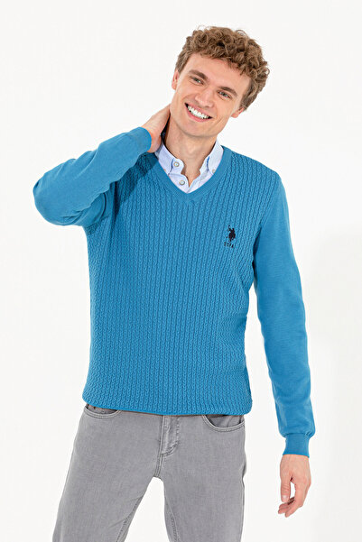U.S. Polo Assn. Men's Cobalt Blue Basic Sweater 50253444-Vr077