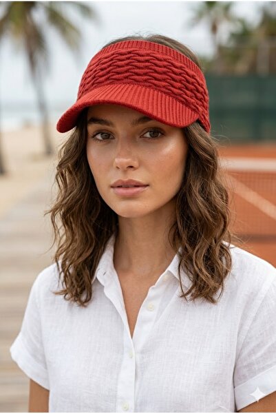 Belifanti Collection Pălărie cu vizor din tricotaje roșii premium, cu structu...