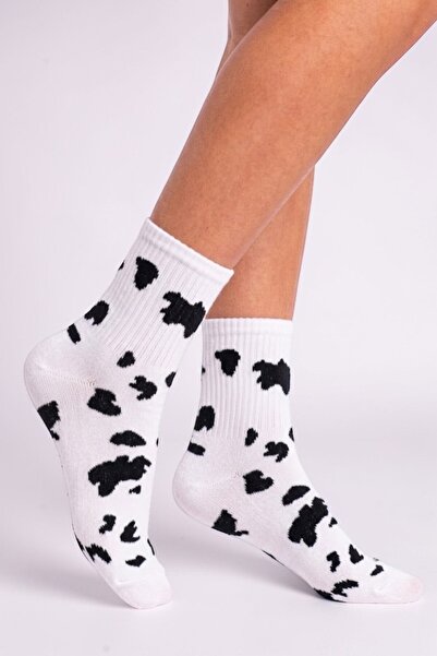 Esinti Dalmatian Themed Socks White Women's Men's Teen College Socks - Single