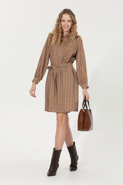 U.S. Polo Assn. Women's Camel Woven Dress 50253651-Vr015