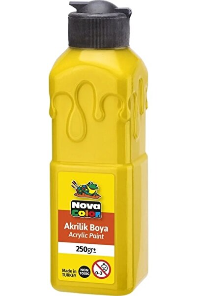 Nova Color Sarı Akrilik Boya 250 gr 1 Adet Su Bazlı Akrilik Boyası Hobi Sanat...