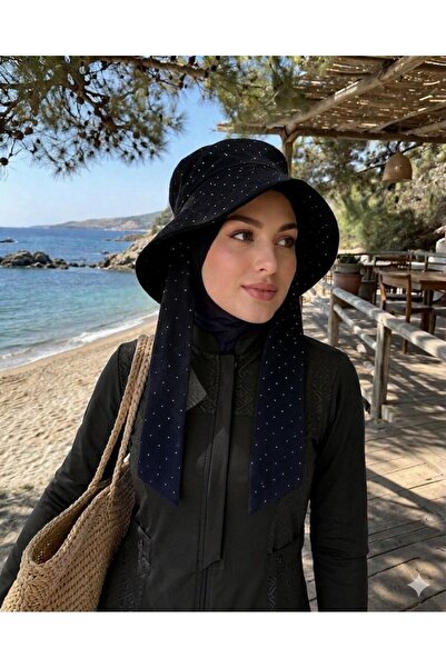 Nilbutik Καπέλο Bucket με πέτρες και κορδόνια RŞBUC-01 Μαύρο