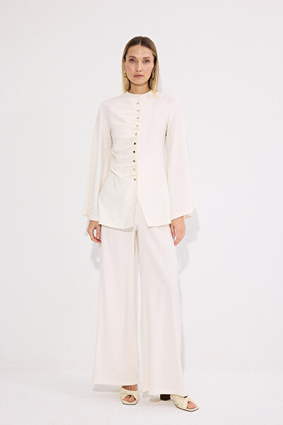 Touché Privé Button-Designed Tunic Pants Set