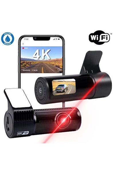 AMYMAT Wi-Fi Κάμερα Αυτοκινήτου Διπλή 4K + FHD