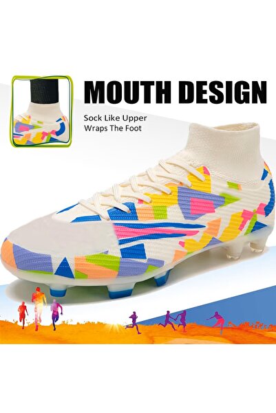 OEM Ghete Fotbal Profesionale – Design Multicolor, Talpă FG