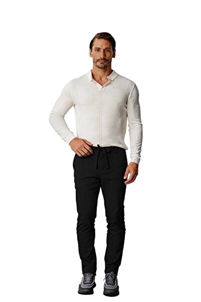 İgs Черни мъжки панталони тип джогър – с еластична връзка