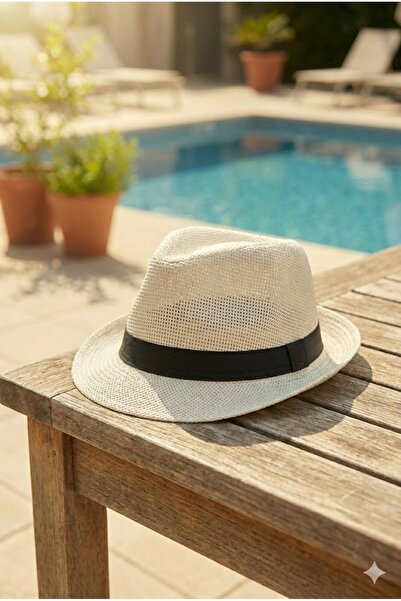 Belifanti Collection Καπέλο Φόρτρα από ψάθινο υλικό Premium Cream Unisex Μοντ...