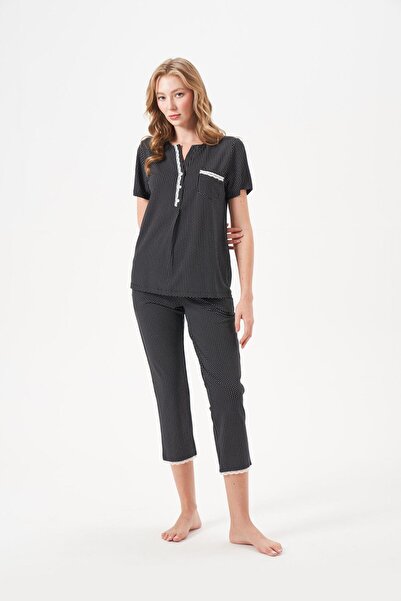 PJS Women's Black Pajama Set 29131