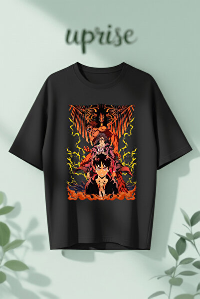 Vordevia Tricou oversize din bumbac imprimat Attack on Titan Eren Yeager