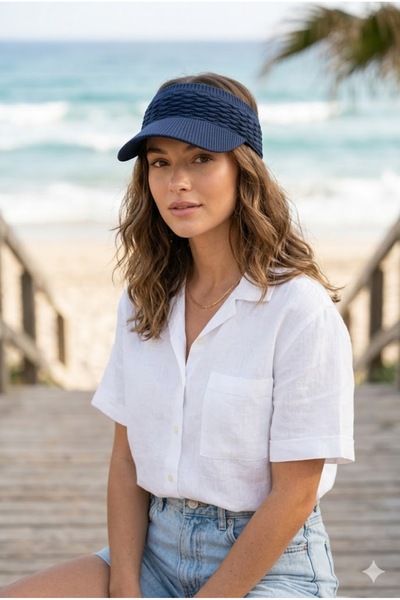 Belifanti Collection Pălărie cu vizor din tricotaj, albastru marin premium, s...