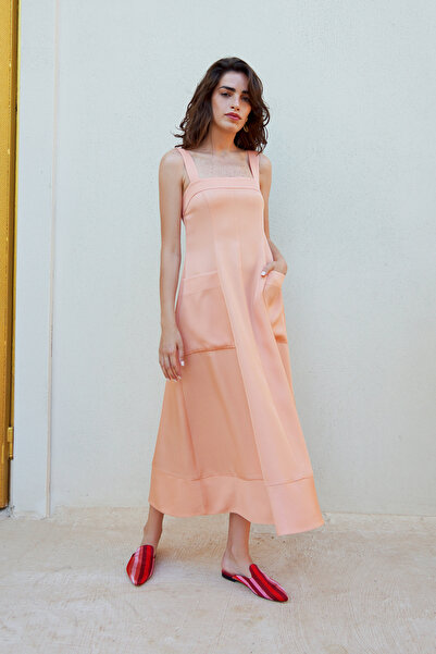 Kutnia Strap Detailed Kutnu Midi Dress