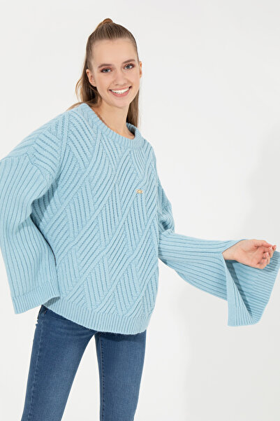 U.S. Polo Assn. Women's Blue Crew Neck Sweater 50254292-Vr036