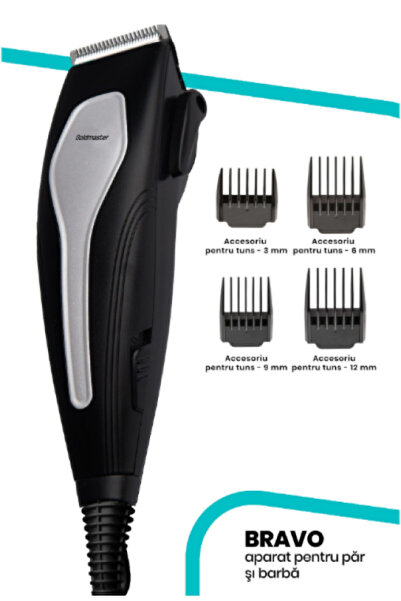 GOLDMASTER Aparat de tuns GM-7149 Bravo, Lame otel, Negru