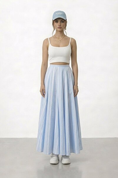 VAGGON High Waist Pleated Midi Skirt