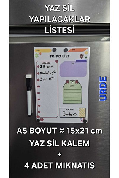 URDE Yaz Sil Yapılacaklar Listesi To Do List Magnet - Mıknatıslı To Do List Y...