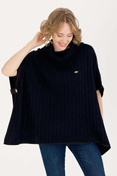 U.S. Polo Assn. Women's Navy Blue Knitwear Poncho 50253219-Vr033