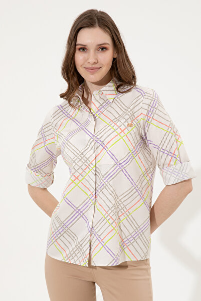 U.S. Polo Assn. Women's Khaki Long Sleeve Shirt 50246903-Vr027