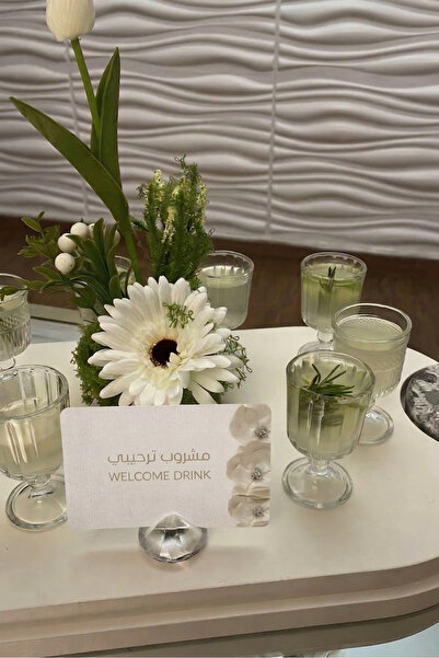 Style Mark كرت مشروب ترحيبي عدد 2 حبة مع ستاند مقاس 9*5.5 سم