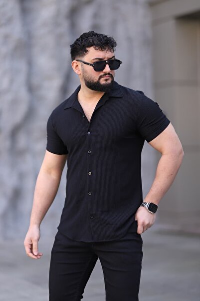 L-KOM Ανδρικό πλεκτό πουκάμισο με γιακά Apaj