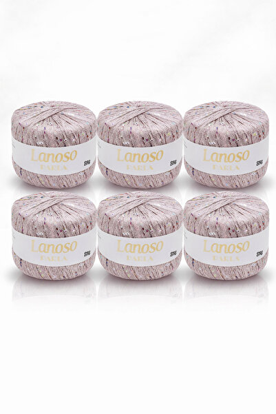 Lanoso Parla 6 Τεμάχια (3100) 25 γρ 217 Mt Νήμα Πλεξίματος με Γκλίτερ – 75% Ν...