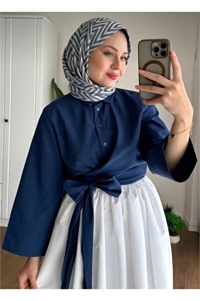 Bahar Altundemir Women's Waist Tie Belted Skirt Top Shirt