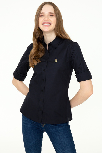 U.S. Polo Assn. Women's Black Long Sleeve Basic Shirt 50246462-Vr046