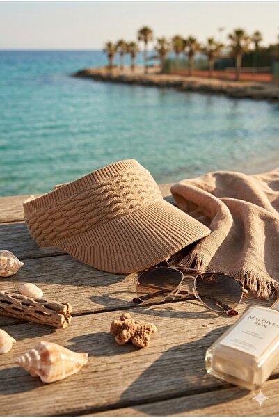 Belifanti Collection Premium Milk Coffee Knitted Knitwear Visor Hat Flexible ...