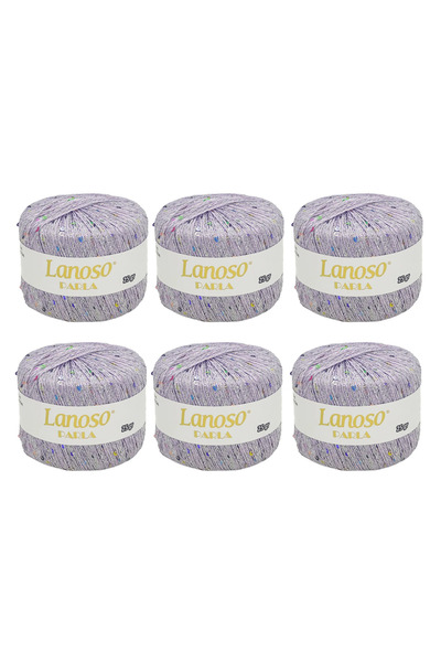 Lanoso Parla 6 τεμάχια (4700) 25 γρ. 217 Mt Νήμα πλεξίματος με γκλίτερ – 75% ...