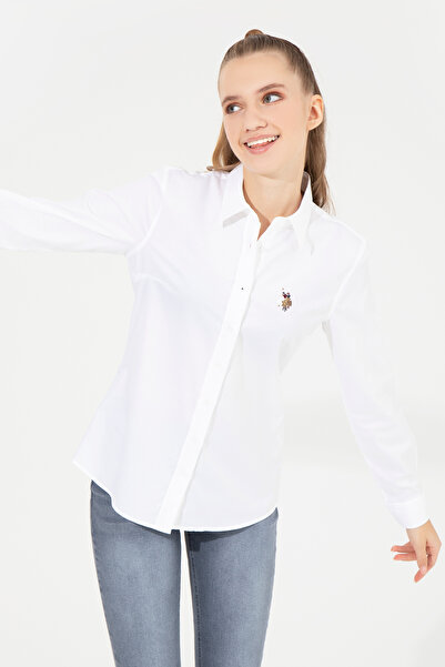 U.S. Polo Assn. Women's White Long Sleeve Basic Shirt 50254249-Vr013