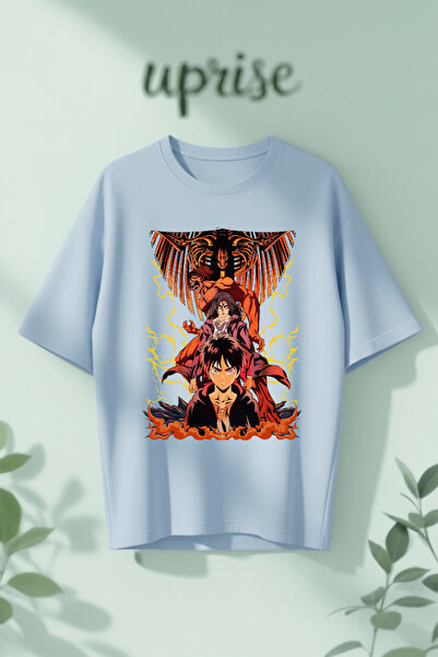 Vordevia Tricou oversize din bumbac imprimat Attack on Titan Eren Yeager