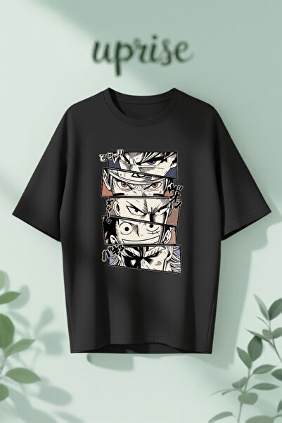 Vordevia Βαμβακερό μπλουζάκι oversize με στάμπα Anime Eyes Aesthetic